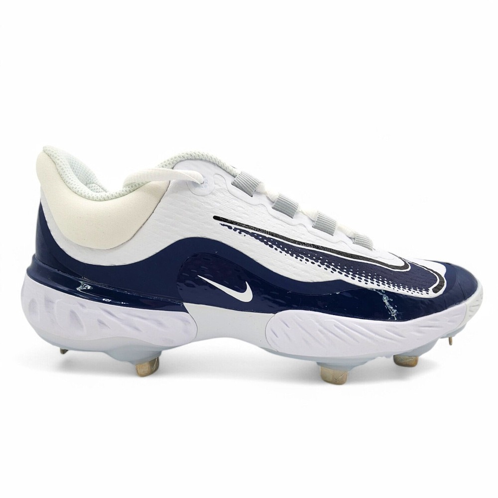 Nike Alpha Huarache Elite 4 Low Baseball Cleats Mens‎ 8 D2745-103 White Blue NEW